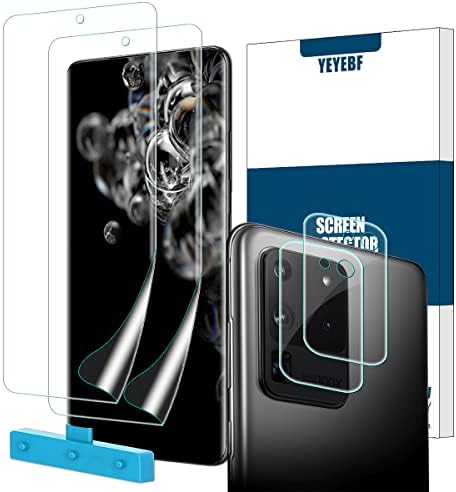 Galaxy S10 Plus HD Képernyő Védő + Kamera Lencséjét Védő által YEYEBF, [2 + 2 Csomag] [Anti-Összetörik][Ujjlenyomat Kinyit] Teljes