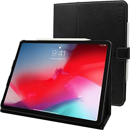 Snugg iPad 4 (2020) / iPad Pro 11 (2021/2020/2018) bőrtok, Flip Állni Fedő - Legfeketébb Fekete