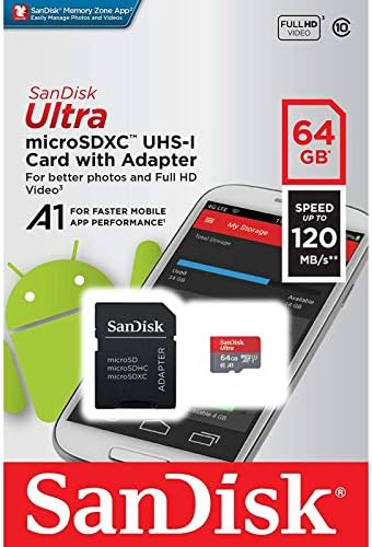Ultra MicroSDXC 64GB Dolgozik Yezz Andy 5T LTE Plusz által Ellenőrzött SanFlash, valamint SanDisk (A1/C10/U1/8k/120MBs)