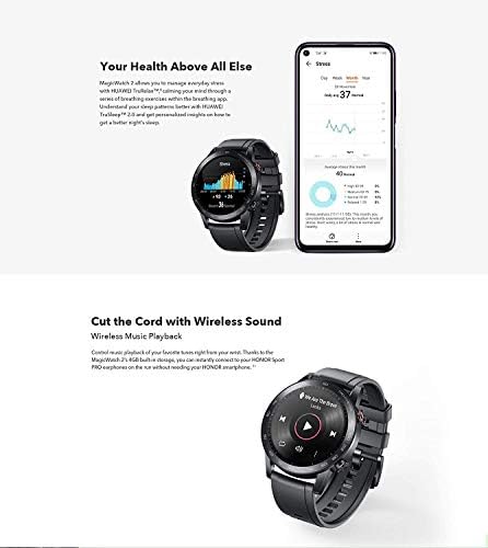 Grace&Nora Megtiszteltetés Mágikus Óra 2 Bluetooth HD Hívás Egészségügyi Monitoring Smart Sport Outdoor Óra (Szén, Fekete) (Barna,
